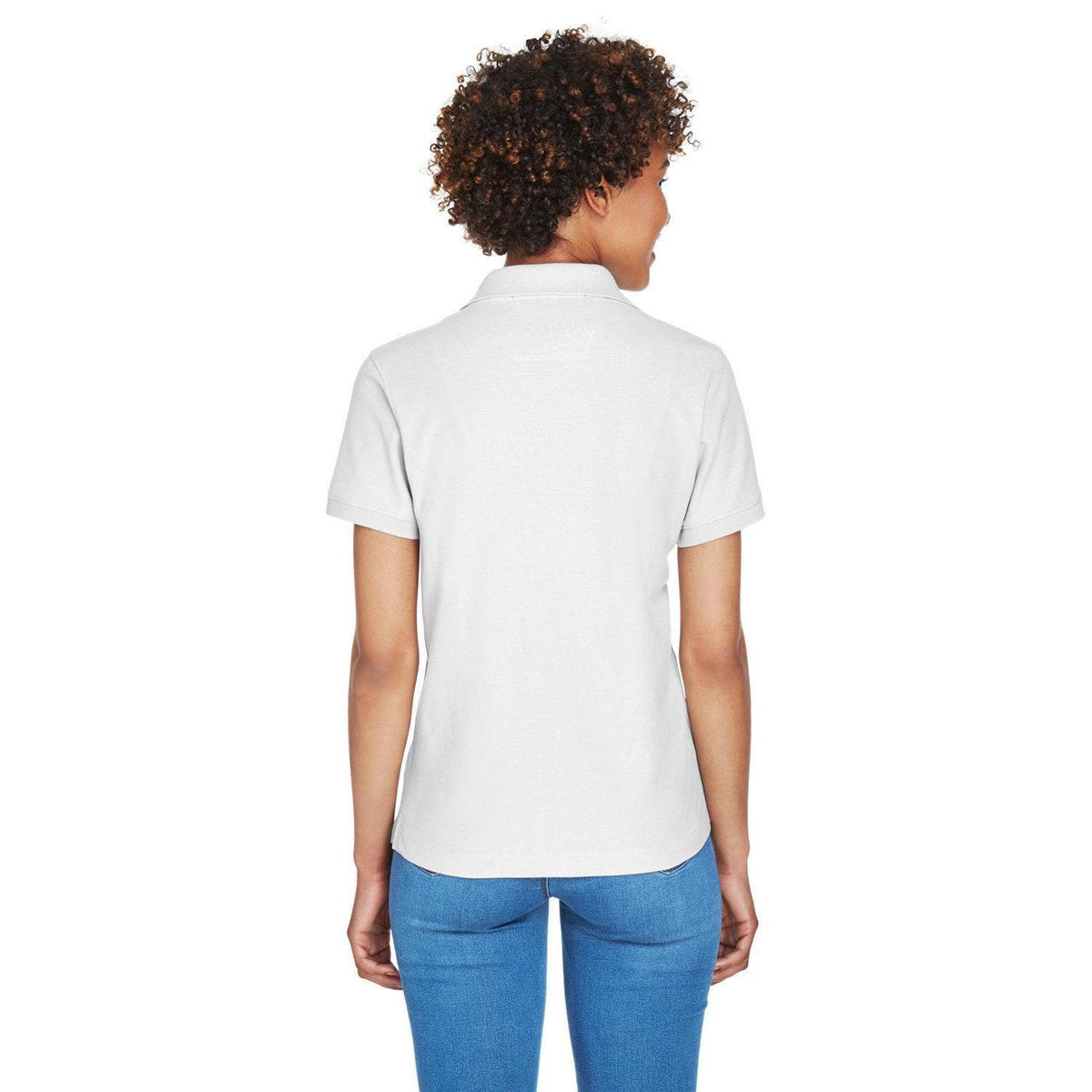 no-logo Devon & Jones Ladies Pima Pique Short-Sleeve Y-Collar Polo-Ladies Polos-Devon&Jones-Thread Logic