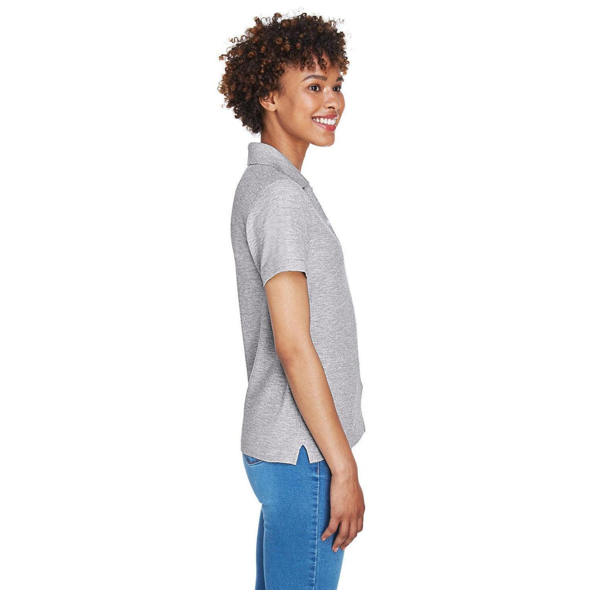 no-logo Devon & Jones Ladies Pima Pique Short-Sleeve Y-Collar Polo-Ladies Polos-Devon&Jones-Thread Logic