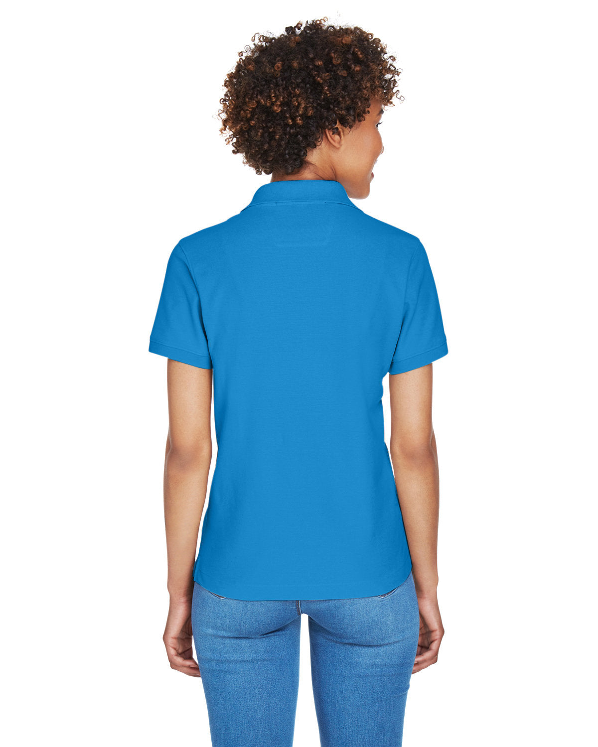 no-logo Devon & Jones Ladies Pima Pique Short-Sleeve Y-Collar Polo-Ladies Polos-Devon&Jones-Thread Logic