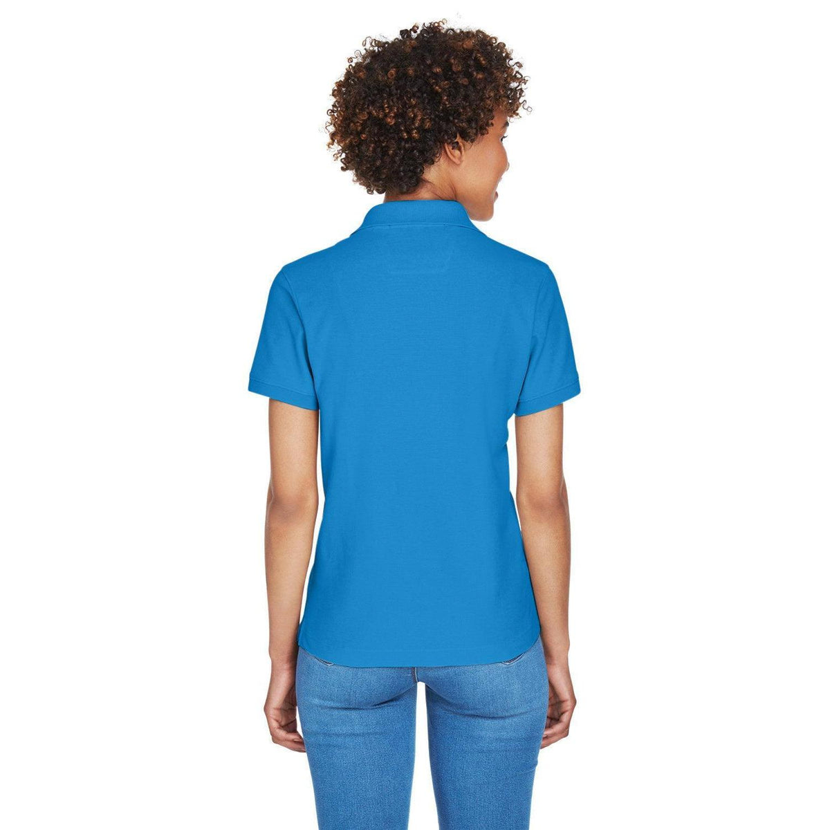 no-logo Devon & Jones Ladies Pima Pique Short-Sleeve Y-Collar Polo-Ladies Polos-Devon&Jones-Thread Logic