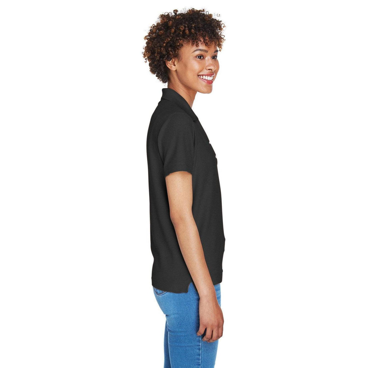 no-logo Devon & Jones Ladies Pima Pique Short-Sleeve Y-Collar Polo-Ladies Polos-Devon&Jones-Thread Logic