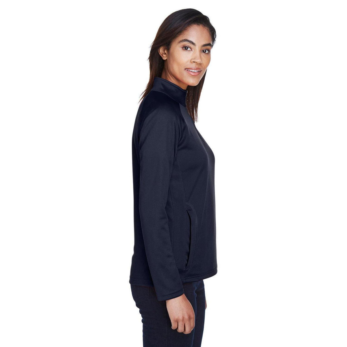 no-logo Devon & Jones Ladies Stretch Tech-Shell Compass Quarter-Zip-Ladies Layering-Devon&Jones-Thread Logic