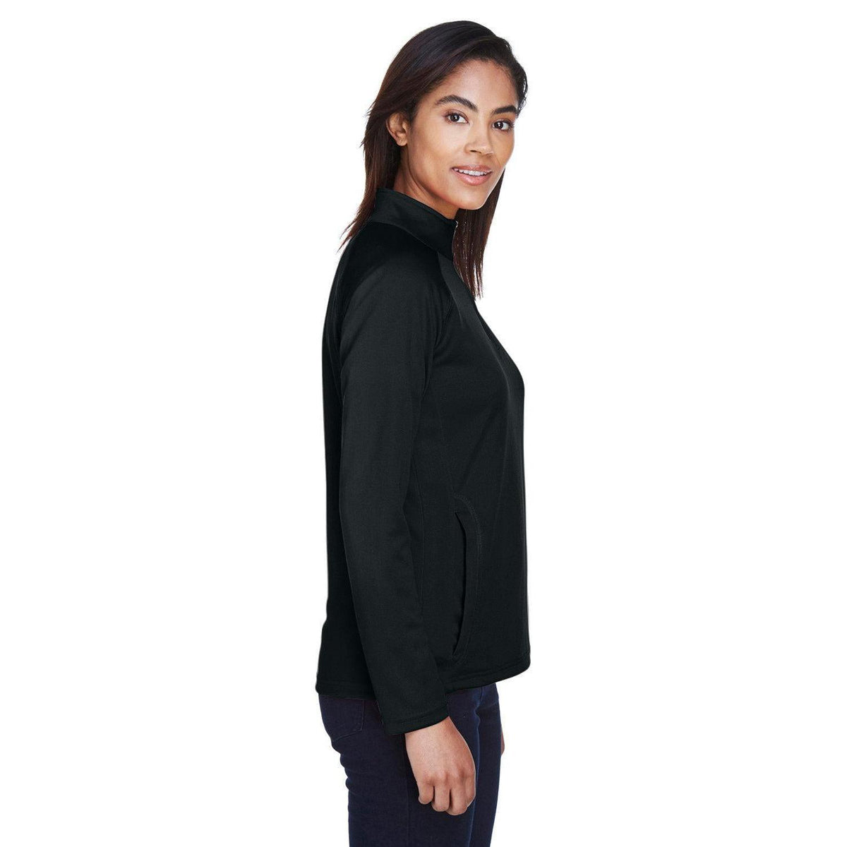 no-logo Devon & Jones Ladies Stretch Tech-Shell Compass Quarter-Zip-Ladies Layering-Devon&Jones-Thread Logic