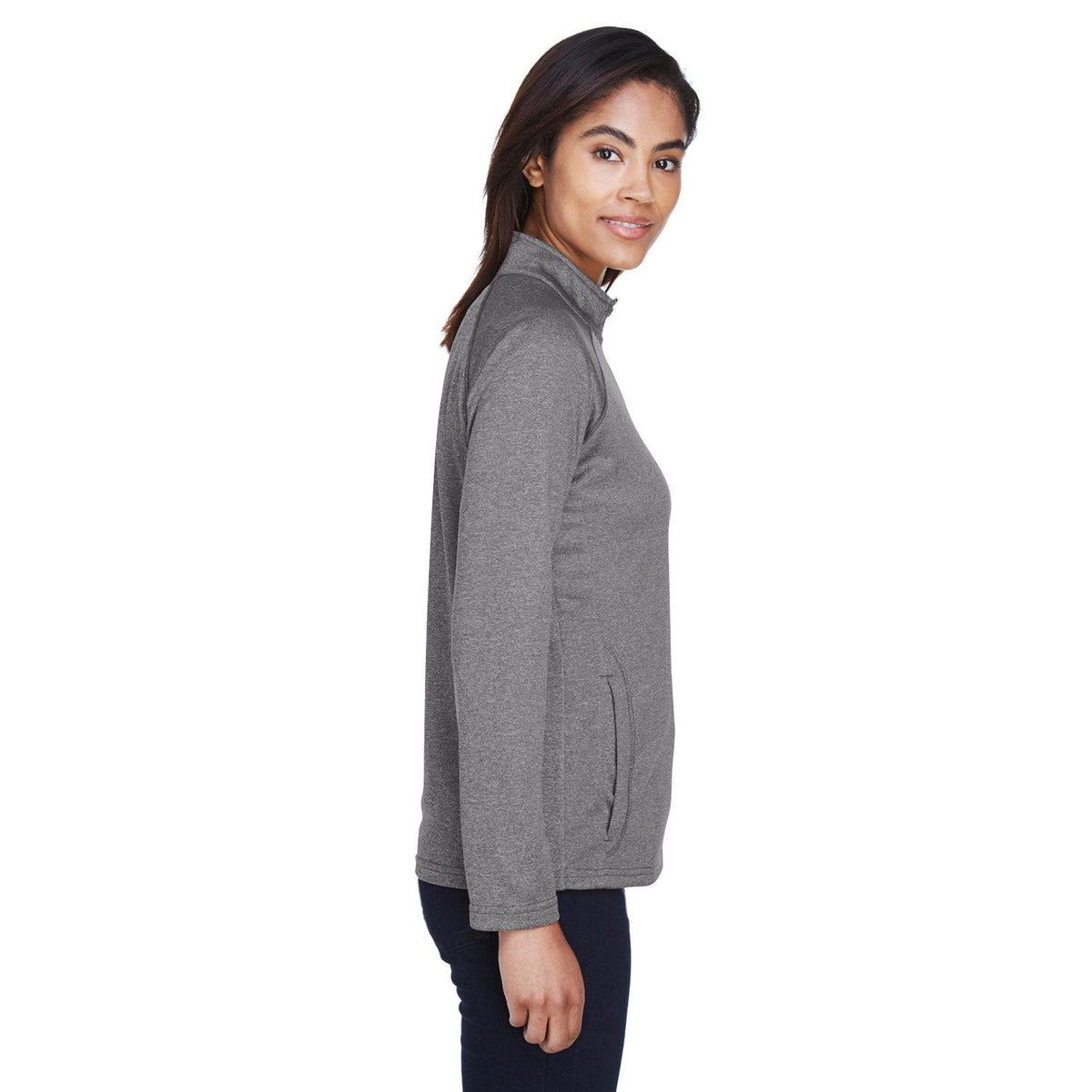 no-logo Devon & Jones Ladies Stretch Tech-Shell Compass Quarter-Zip-Ladies Layering-Devon&Jones-Thread Logic