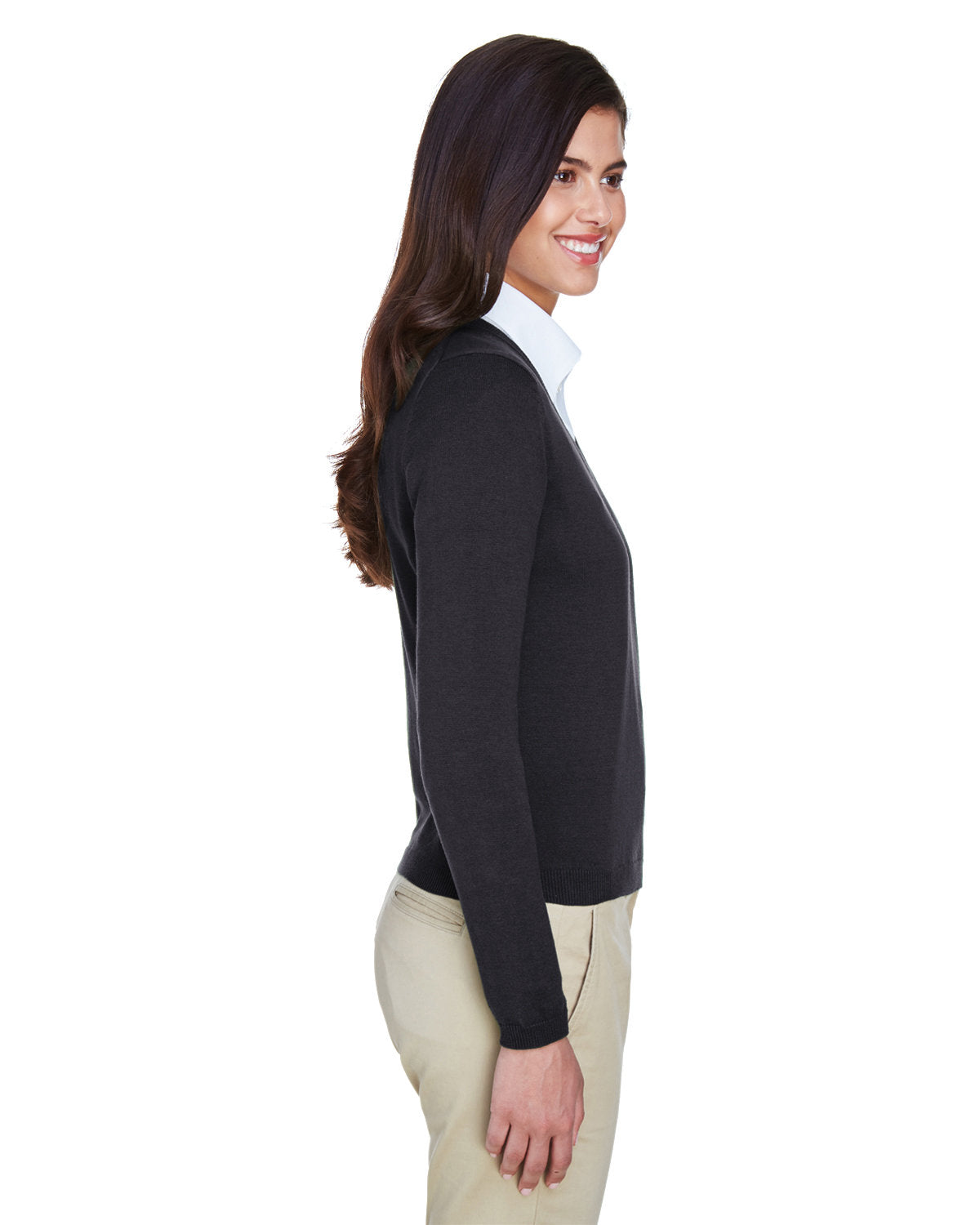 no-logo Devon & Jones Ladies V-Neck Sweater-Ladies Layering-Devon&Jones-Thread Logic
