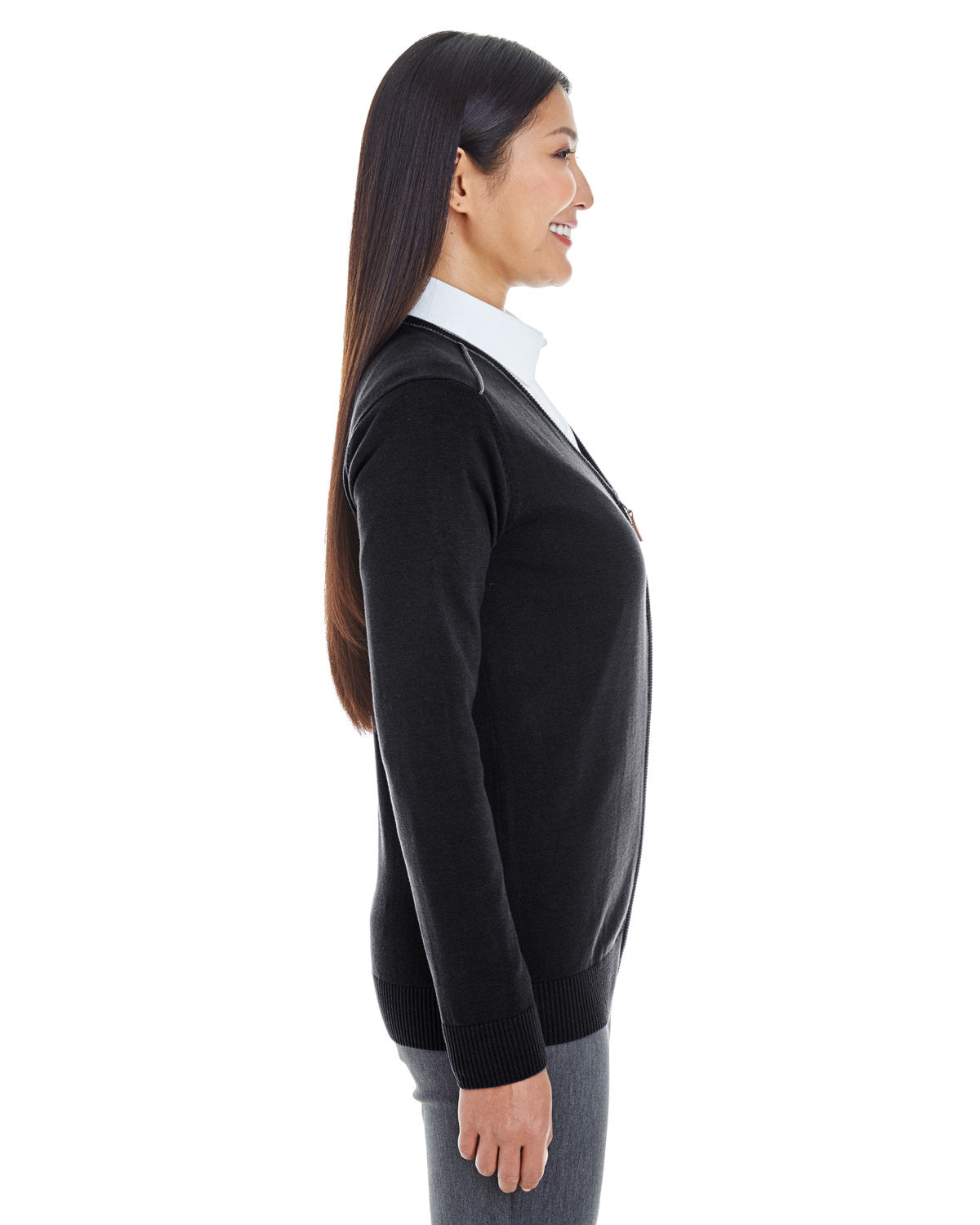 no-logo Devon & Jones Manchester Ladies Full-Zip Sweater-Ladies Layering-Devon&Jones-Thread Logic
