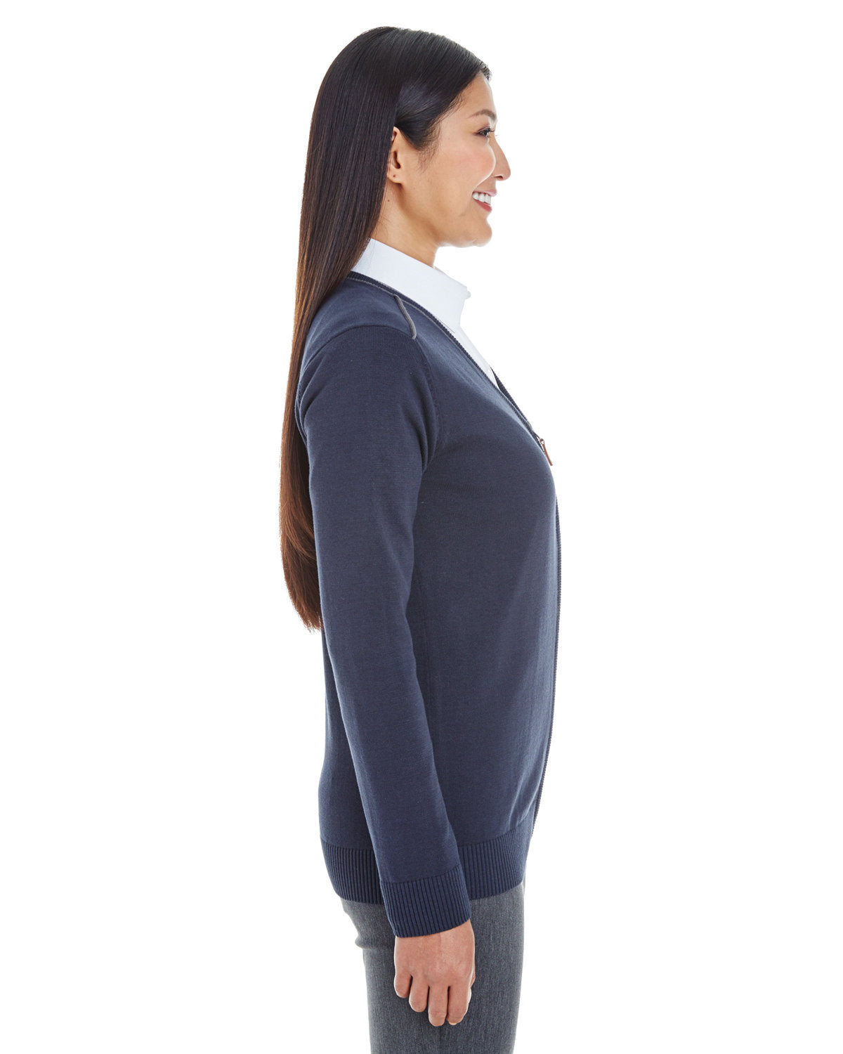 no-logo Devon & Jones Manchester Ladies Full-Zip Sweater-Ladies Layering-Devon&Jones-Thread Logic