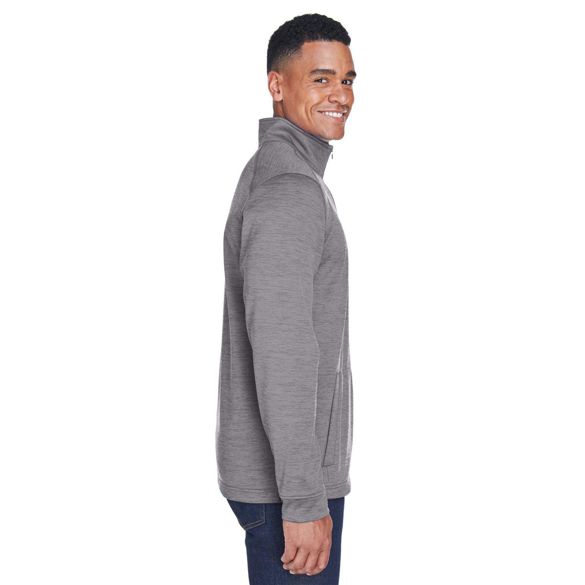 no-logo Devon & Jones Newbury Mélange Fleece Quarter-Zip-Men's Layering-Devon&Jones-Thread Logic