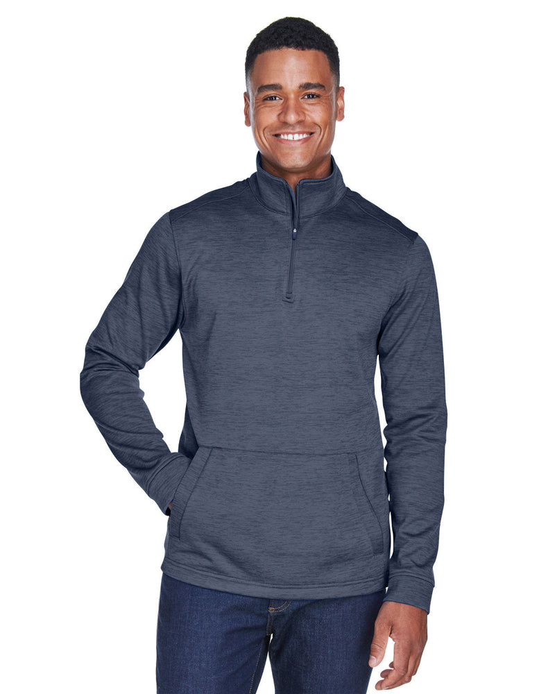  Devon & Jones Newbury Mélange Fleece Quarter-Zip-Men's Layering-Devon&Jones-Navy Heather-S-Thread Logic