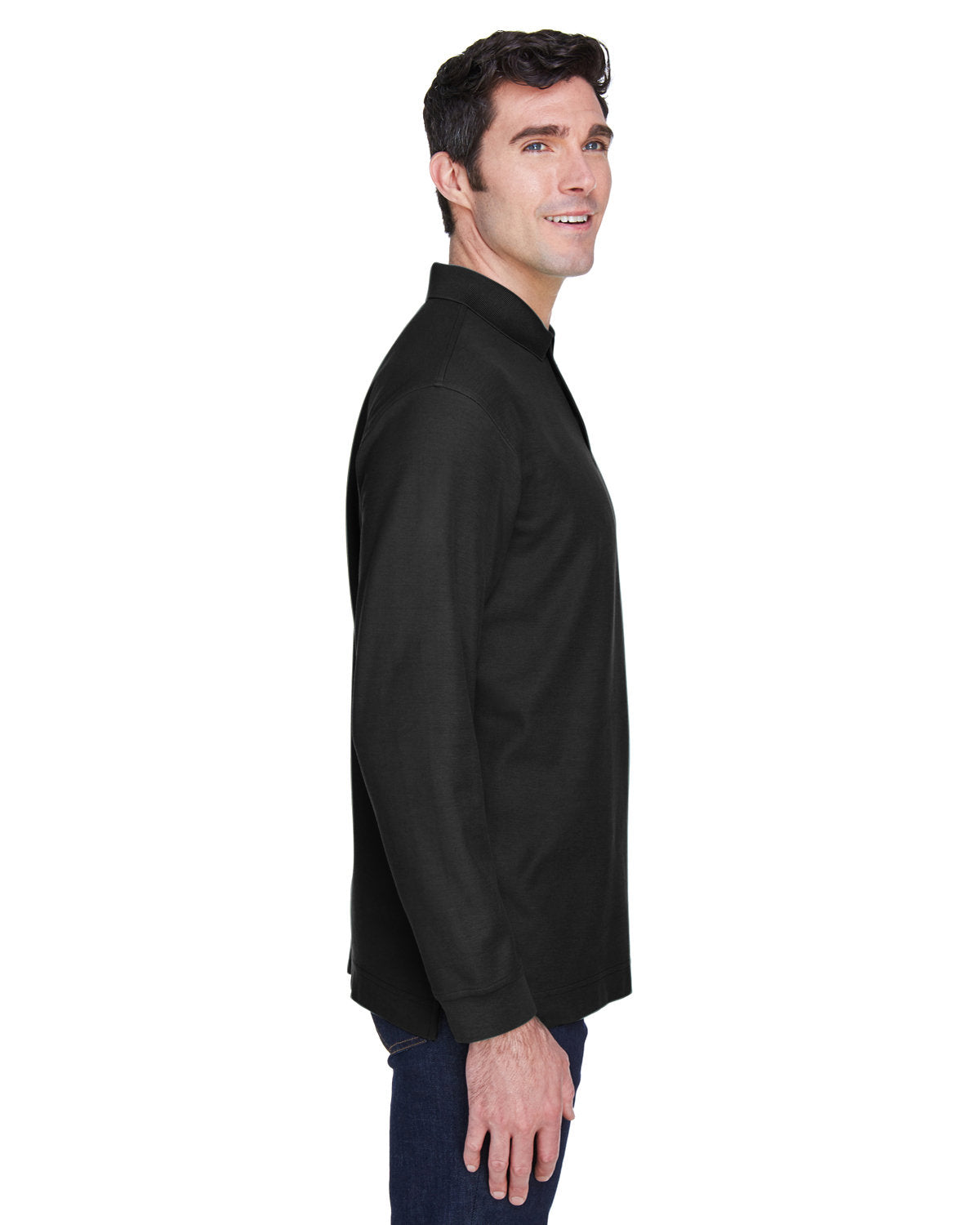 no-logo Devon & Jones Pima Pique Long-Sleeve Polo-Men's Polos-Devon&Jones-Thread Logic