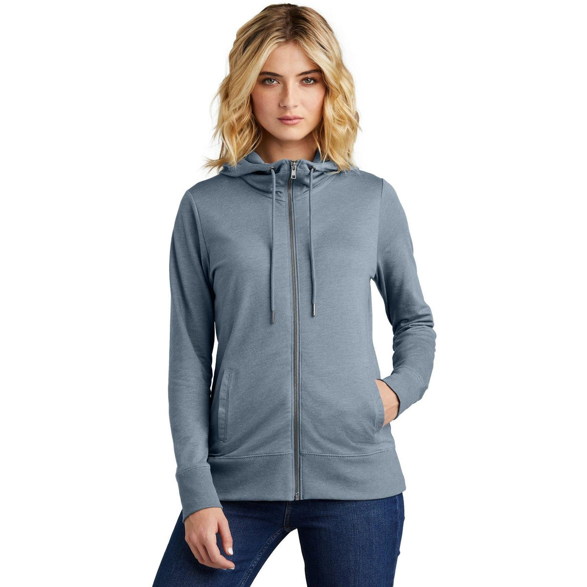 no-logo District Ladies Featherweight French Terry Full-Zip Hoodie-New-District-Thread Logic