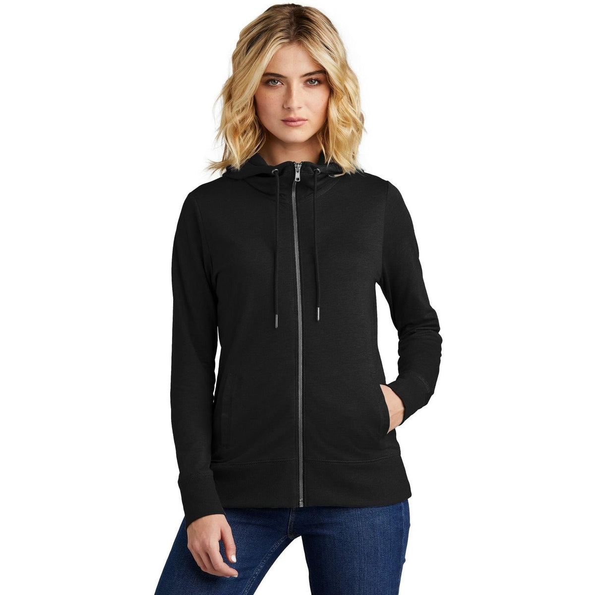 no-logo District Ladies Featherweight French Terry Full-Zip Hoodie-New-District-Thread Logic