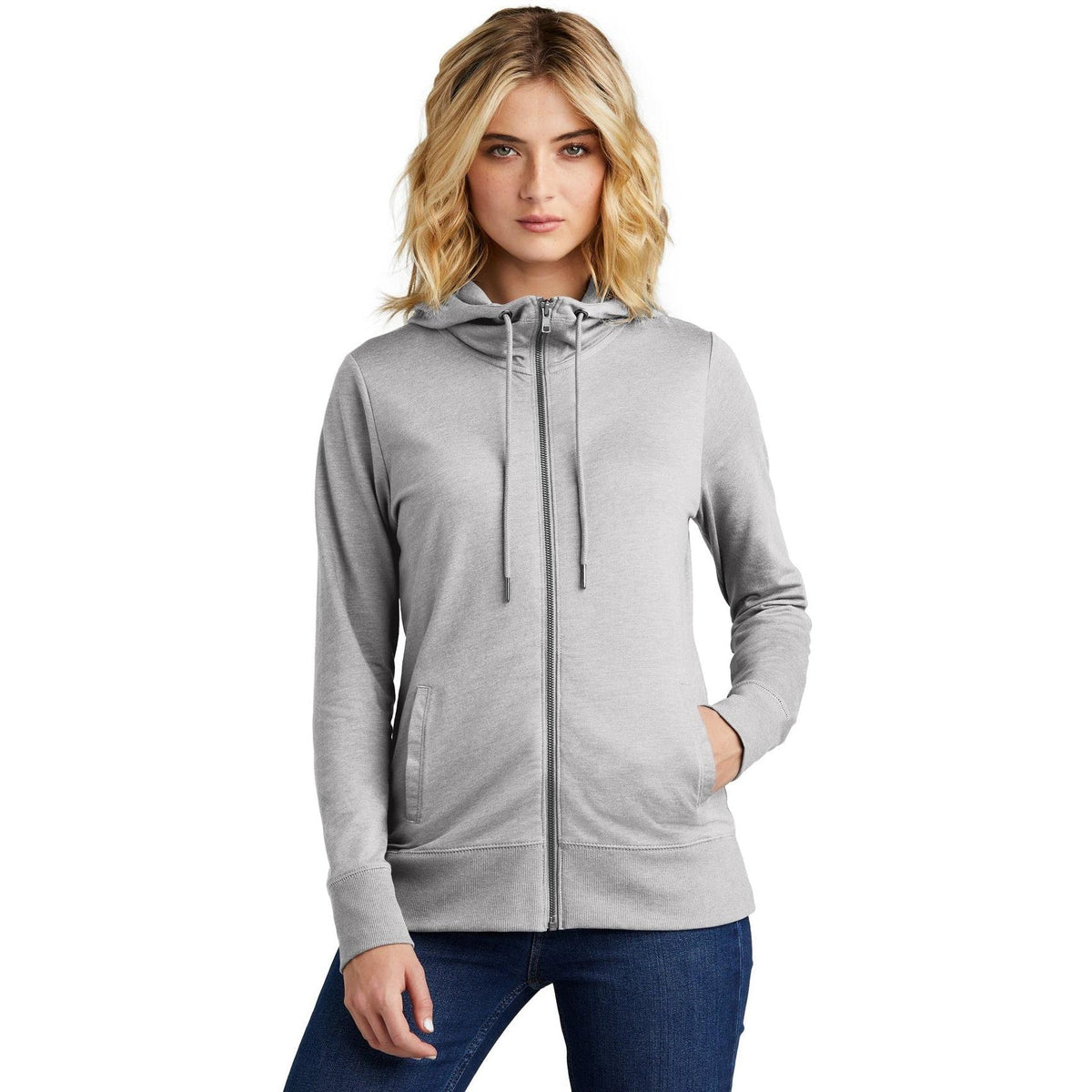 no-logo District Ladies Featherweight French Terry Full-Zip Hoodie-New-District-Thread Logic