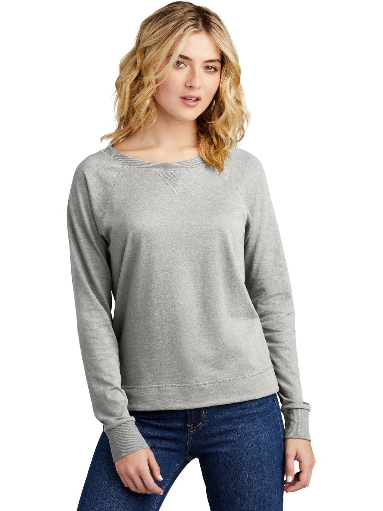 no-logo District Ladies Featherweight French Terry Long Sleeve Crewneck-Coming soon-District-Thread Logic