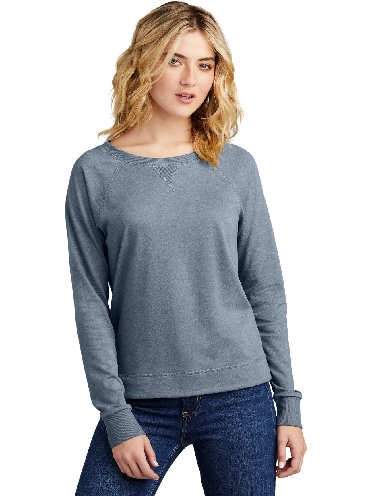 no-logo District Ladies Featherweight French Terry Long Sleeve Crewneck-Coming soon-District-Thread Logic