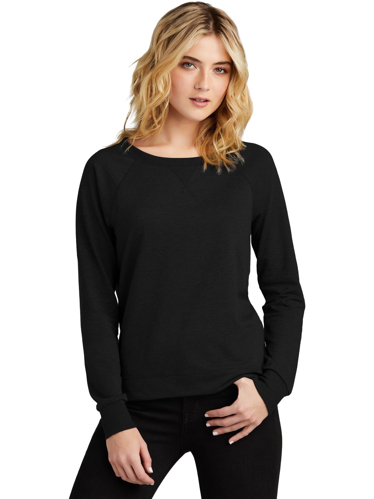 no-logo District Ladies Featherweight French Terry Long Sleeve Crewneck-Coming soon-District-Thread Logic