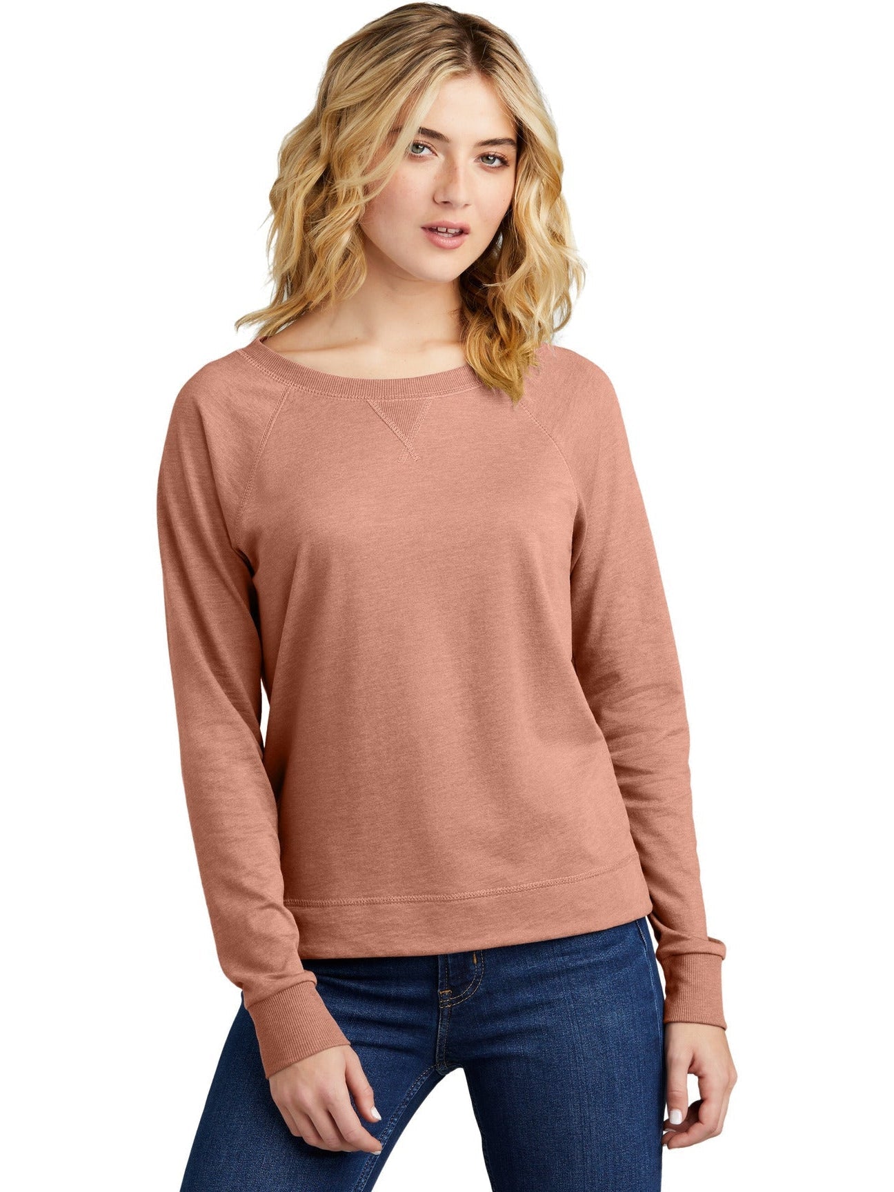 no-logo District Ladies Featherweight French Terry Long Sleeve Crewneck-Coming soon-District-Thread Logic