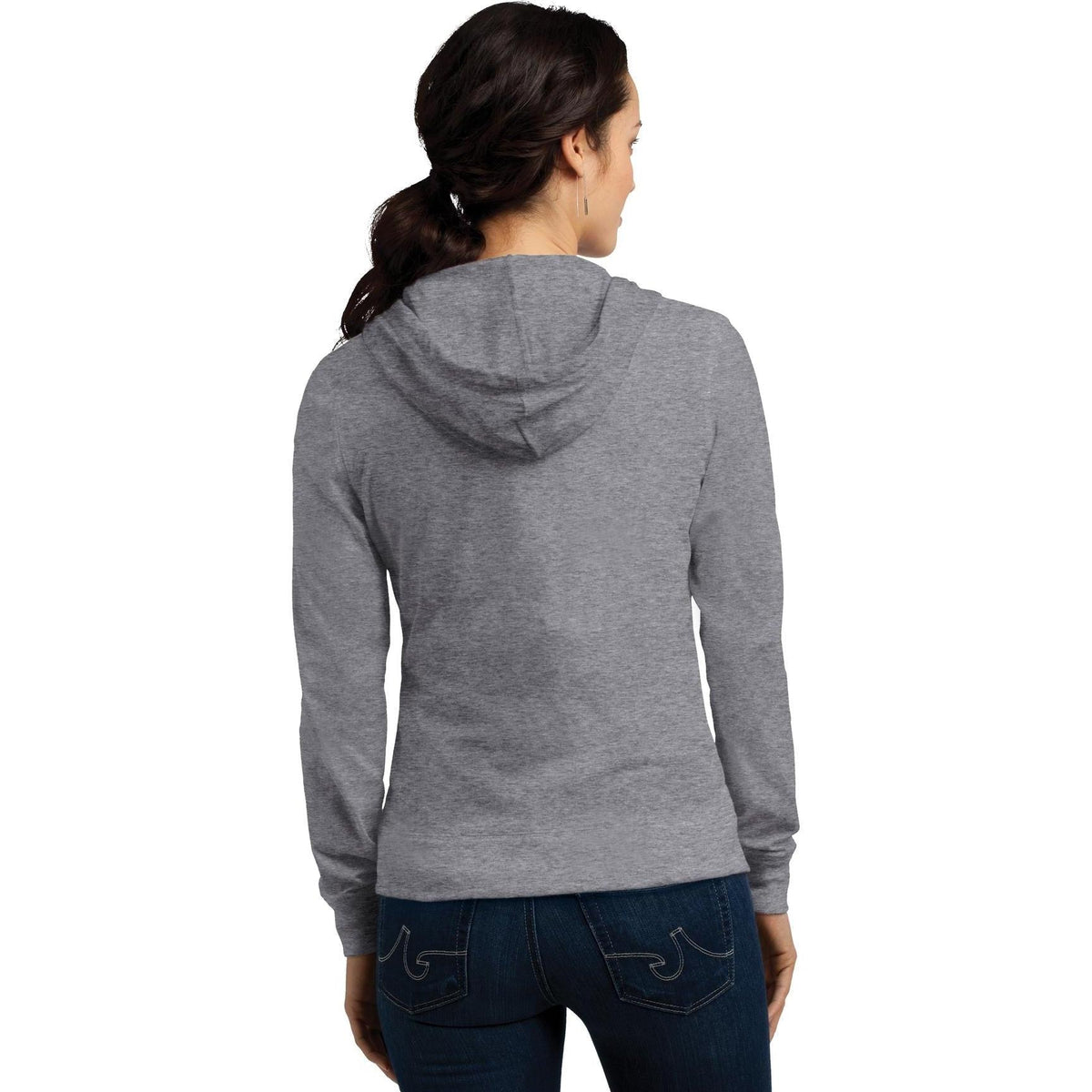no-logo District Ladies Fitted Jersey Full-Zip Hoodie-Regular-District-Thread Logic