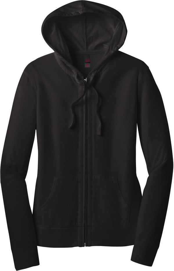District Ladies Fitted Jersey Full-Zip Hoodie