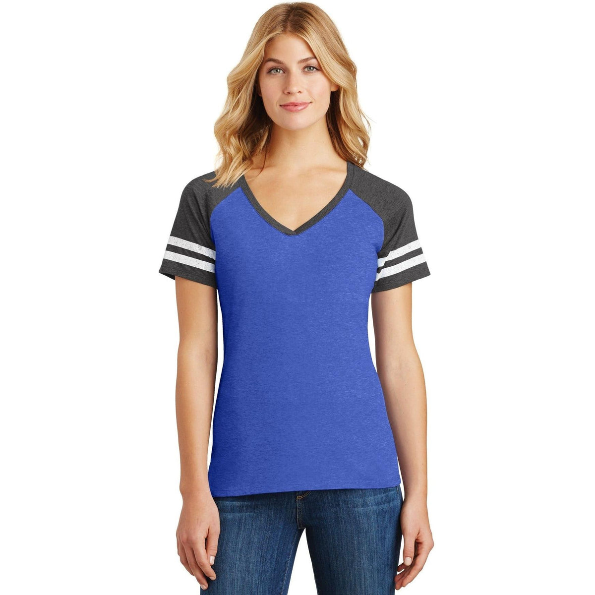 no-logo District Women's Game V-Neck Tee-Polos-District-Thread Logic