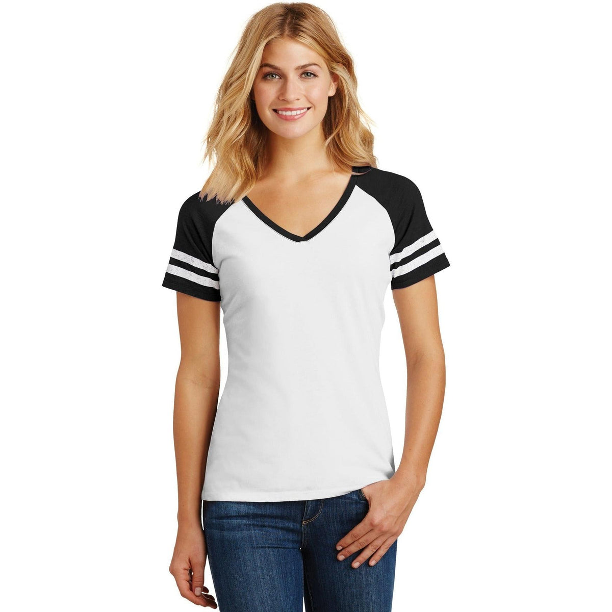 no-logo District Women's Game V-Neck Tee-Polos-District-Thread Logic