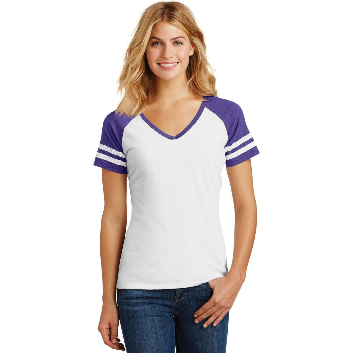 no-logo District Women's Game V-Neck Tee-Polos-District-Thread Logic