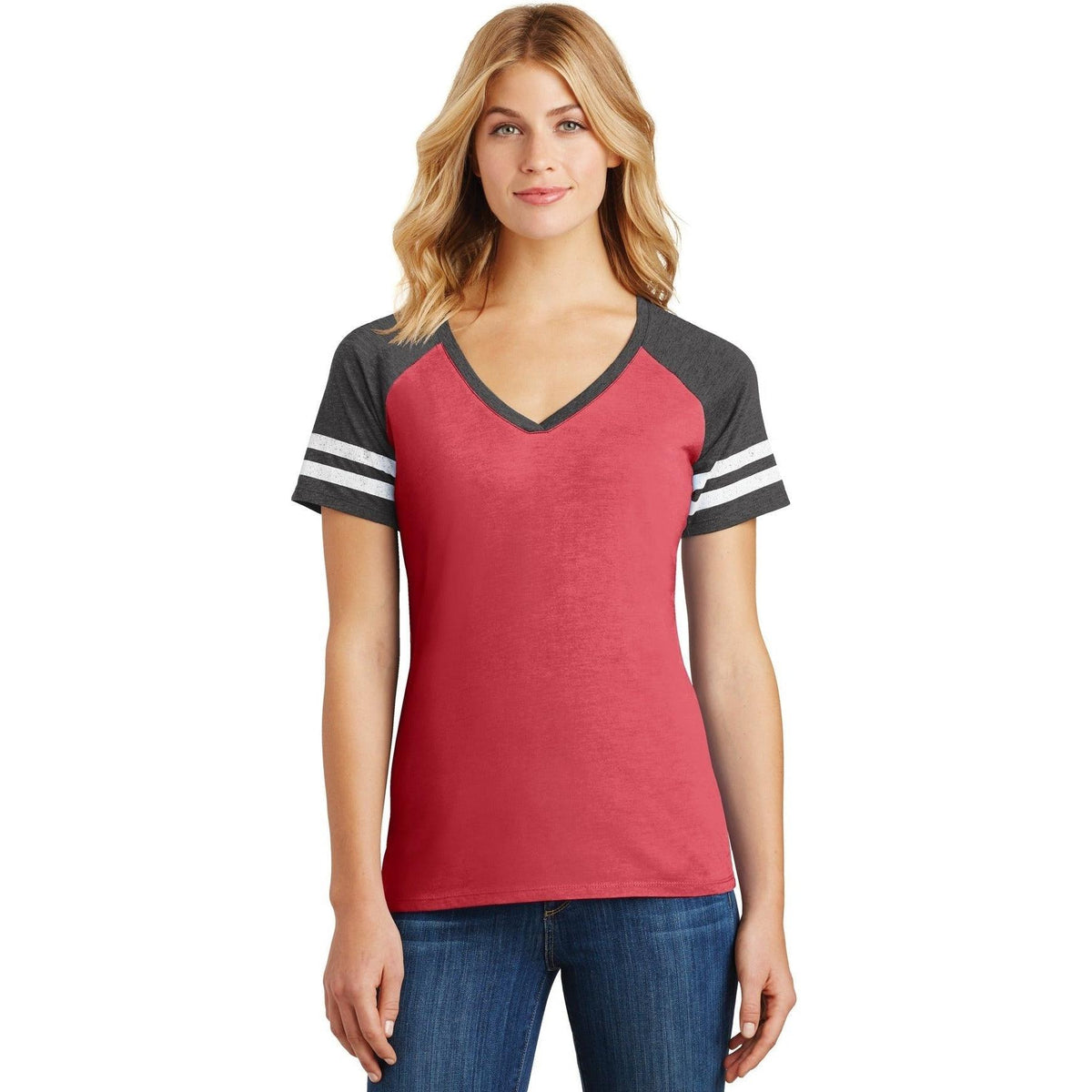 no-logo District Women's Game V-Neck Tee-Polos-District-Thread Logic