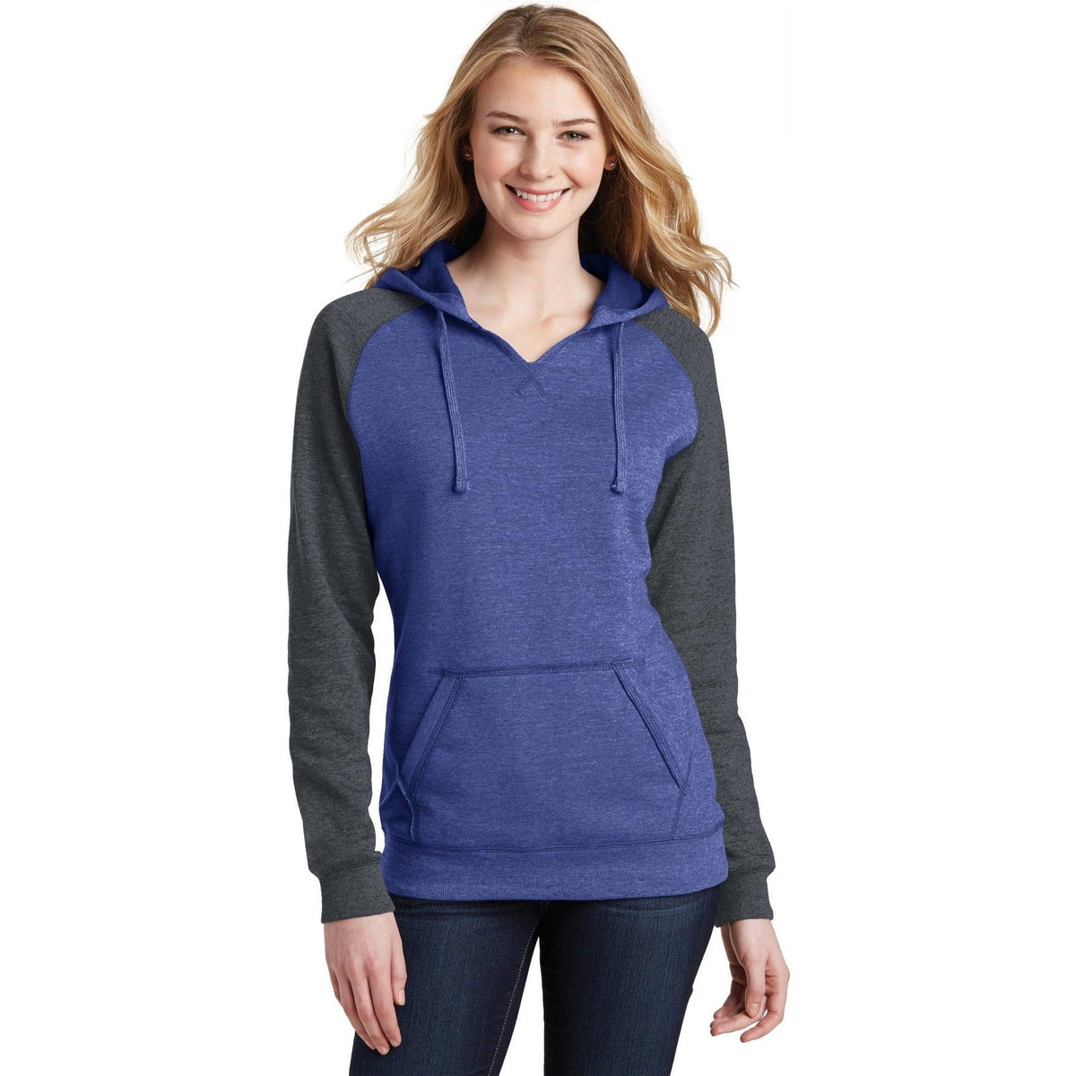 no-logo District Women's Lightweight Fleece Raglan Hoodie-Hoodies-District-Thread Logic