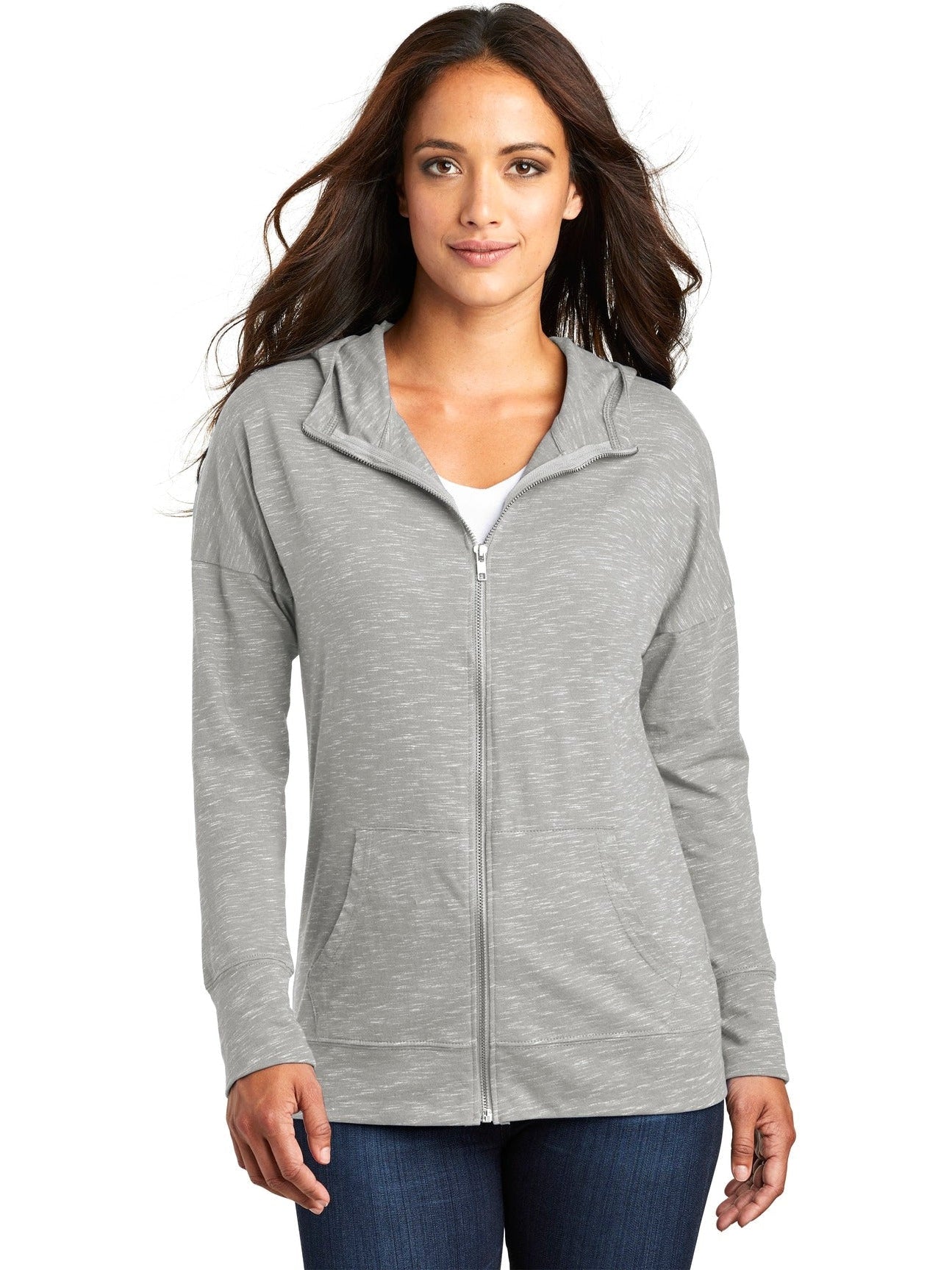 no-logo District Ladies Medal Full-Zip Hoodie-Regular-District-Thread Logic
