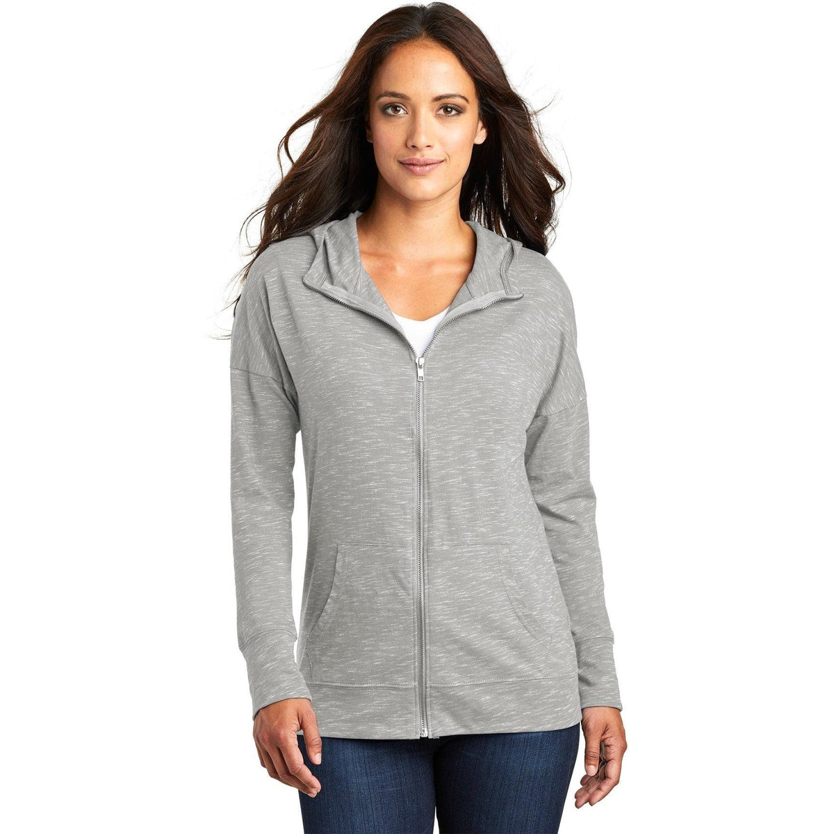 no-logo District Ladies Medal Full-Zip Hoodie-Regular-District-Thread Logic