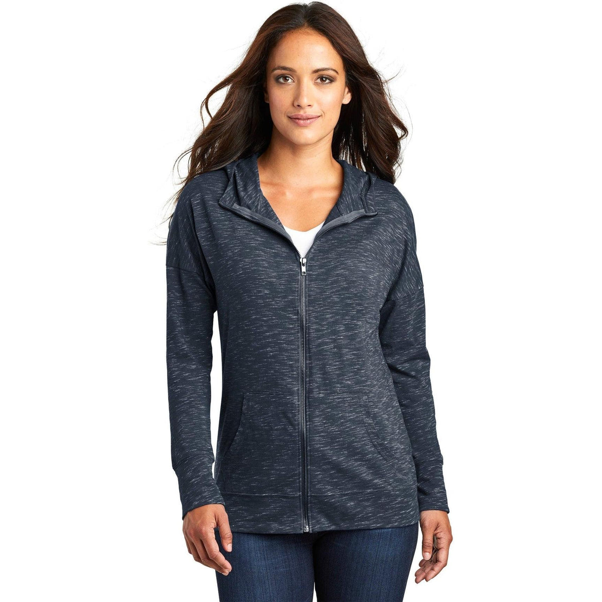 no-logo District Ladies Medal Full-Zip Hoodie-Regular-District-Thread Logic