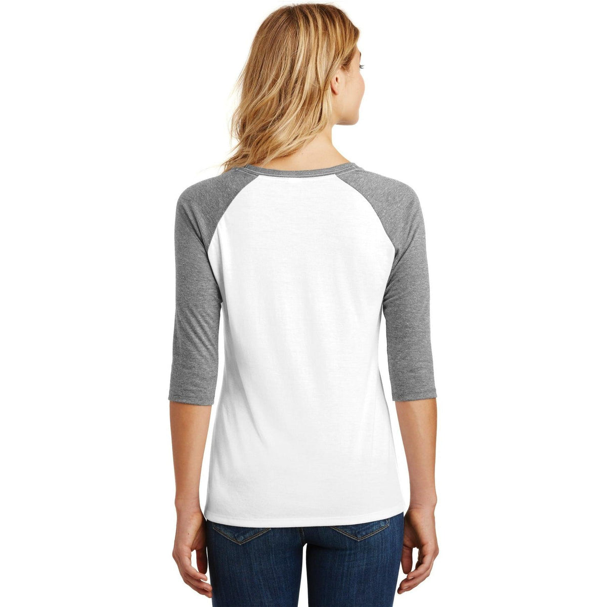 no-logo District Women's Perfect Tri 3/4-Sleeve Raglan-Regular-District-Thread Logic