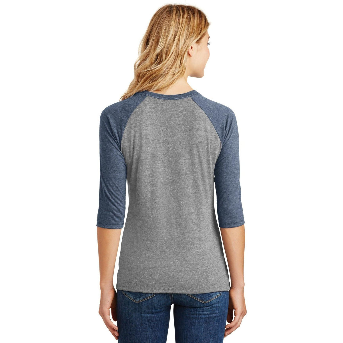 no-logo District Women's Perfect Tri 3/4-Sleeve Raglan-Regular-District-Thread Logic