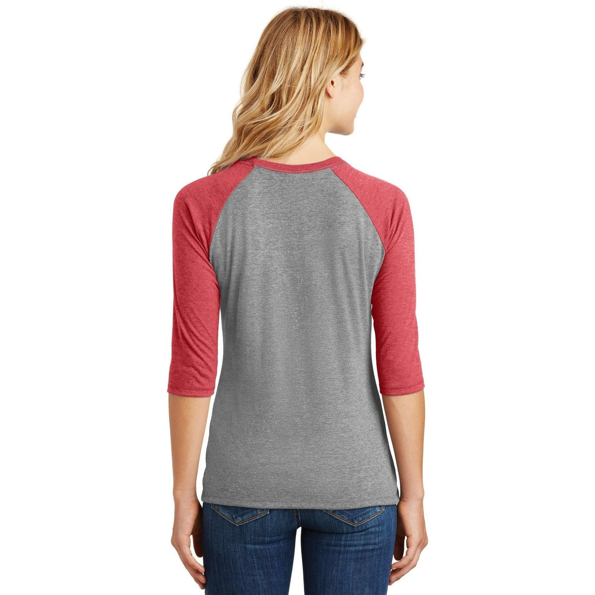 no-logo District Women's Perfect Tri 3/4-Sleeve Raglan-Regular-District-Thread Logic