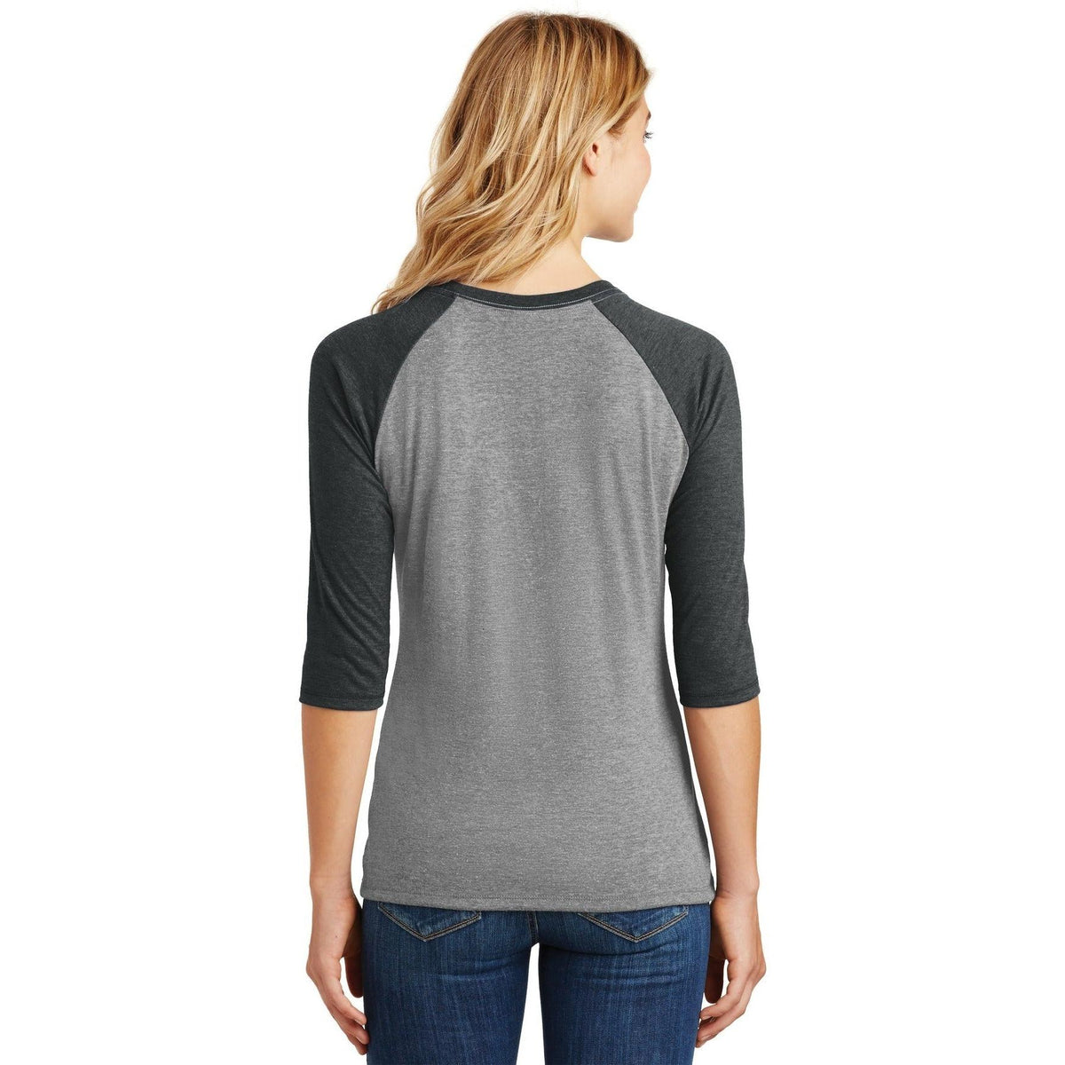 no-logo District Women's Perfect Tri 3/4-Sleeve Raglan-Regular-District-Thread Logic