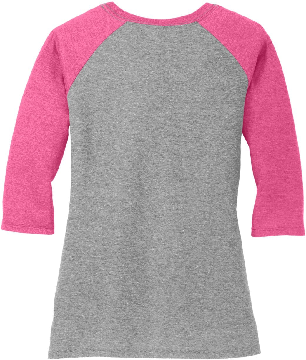 no-logo District Ladies Perfect Tri 3/4-Sleeve Raglan-Regular-District-Thread Logic