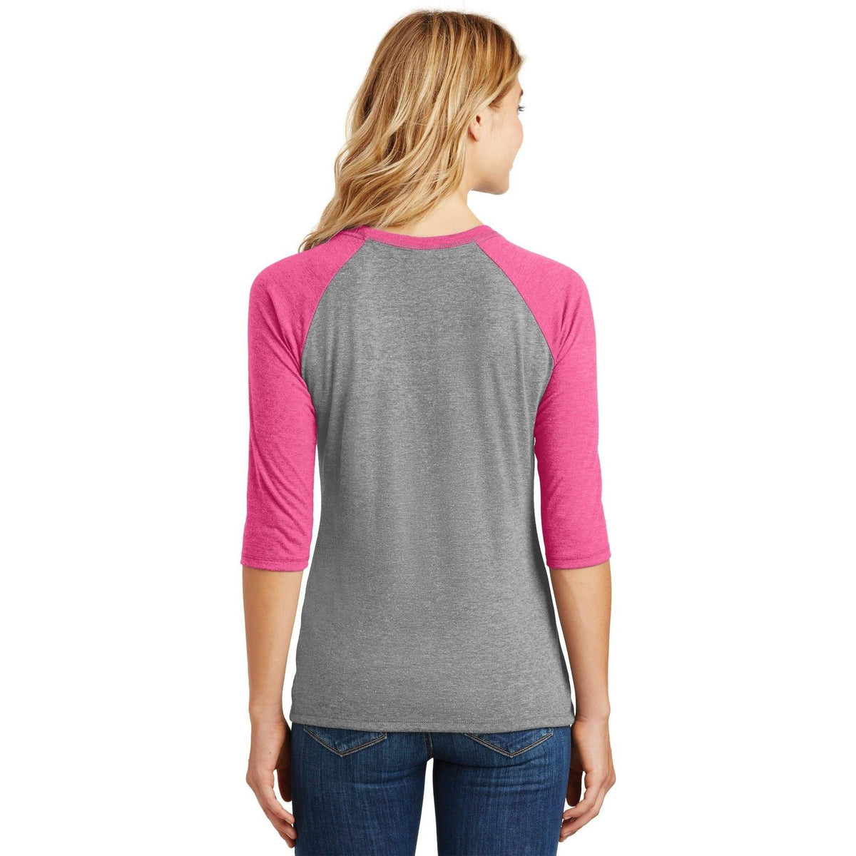 no-logo District Women's Perfect Tri 3/4-Sleeve Raglan-Regular-District-Thread Logic