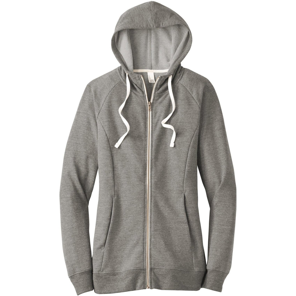 no-logo District Women's Perfect Tri French Terry Full-Zip Hoodie-Full Zips-District-Thread Logic