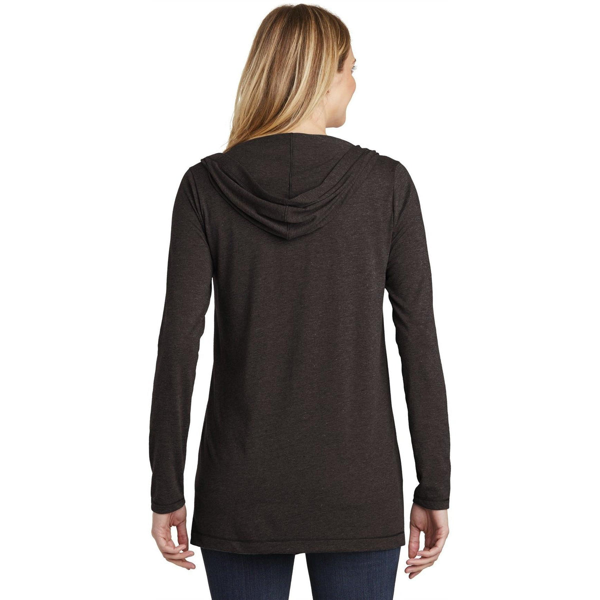 no-logo District Women's Perfect Tri Hooded Cardigan-Sweaters-District-Thread Logic