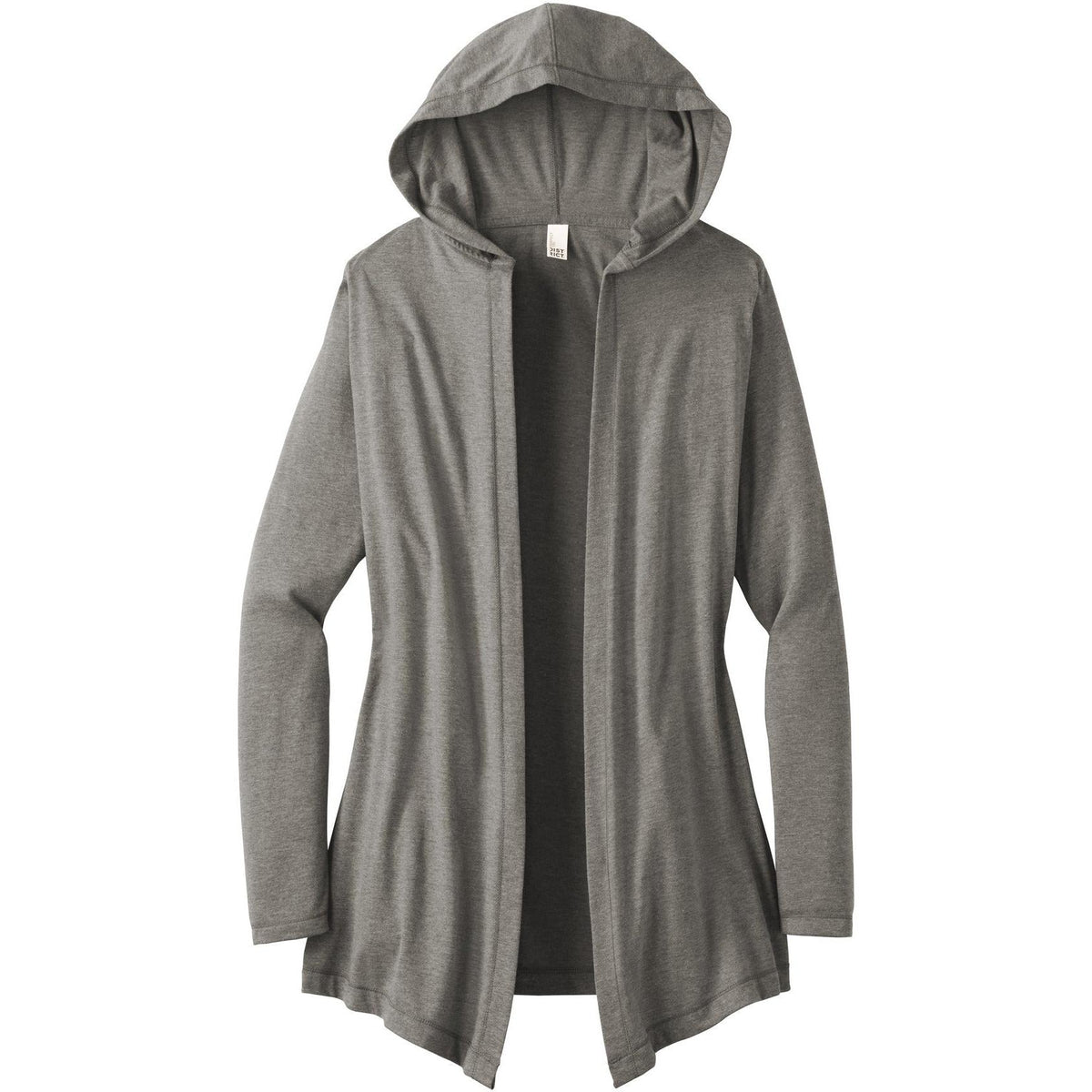 no-logo District Women's Perfect Tri Hooded Cardigan-Sweaters-District-Grey Frost-XS-Thread Logic