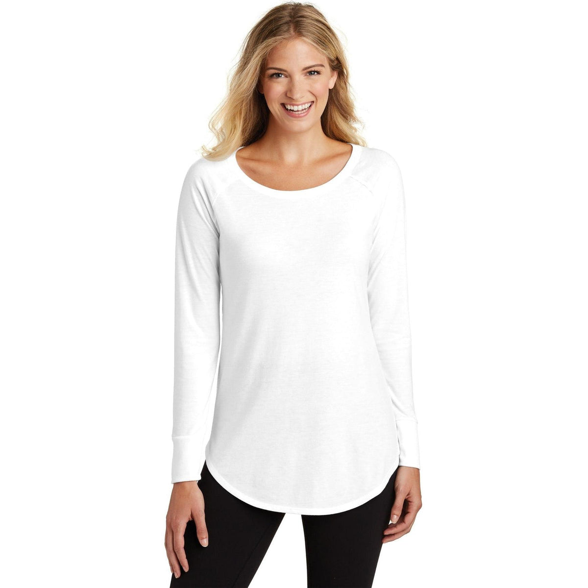 no-logo District Women's Perfect Tri Long Sleeve Tunic Tee-Regular-District-Thread Logic