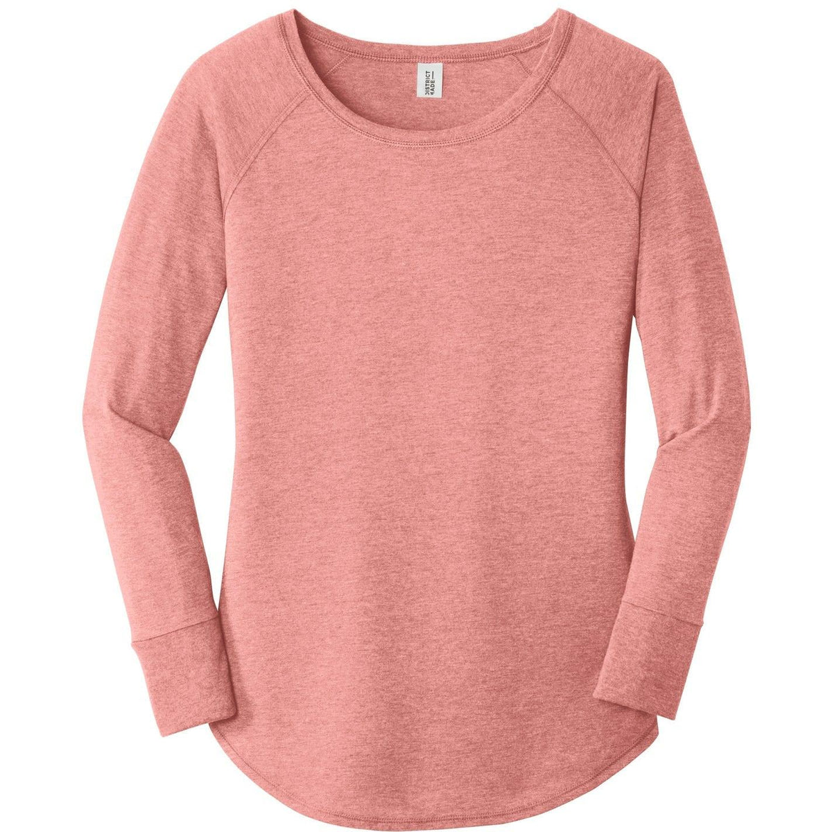 no-logo District Women's Perfect Tri Long Sleeve Tunic Tee-Regular-District-Blush Frost-XS-Thread Logic