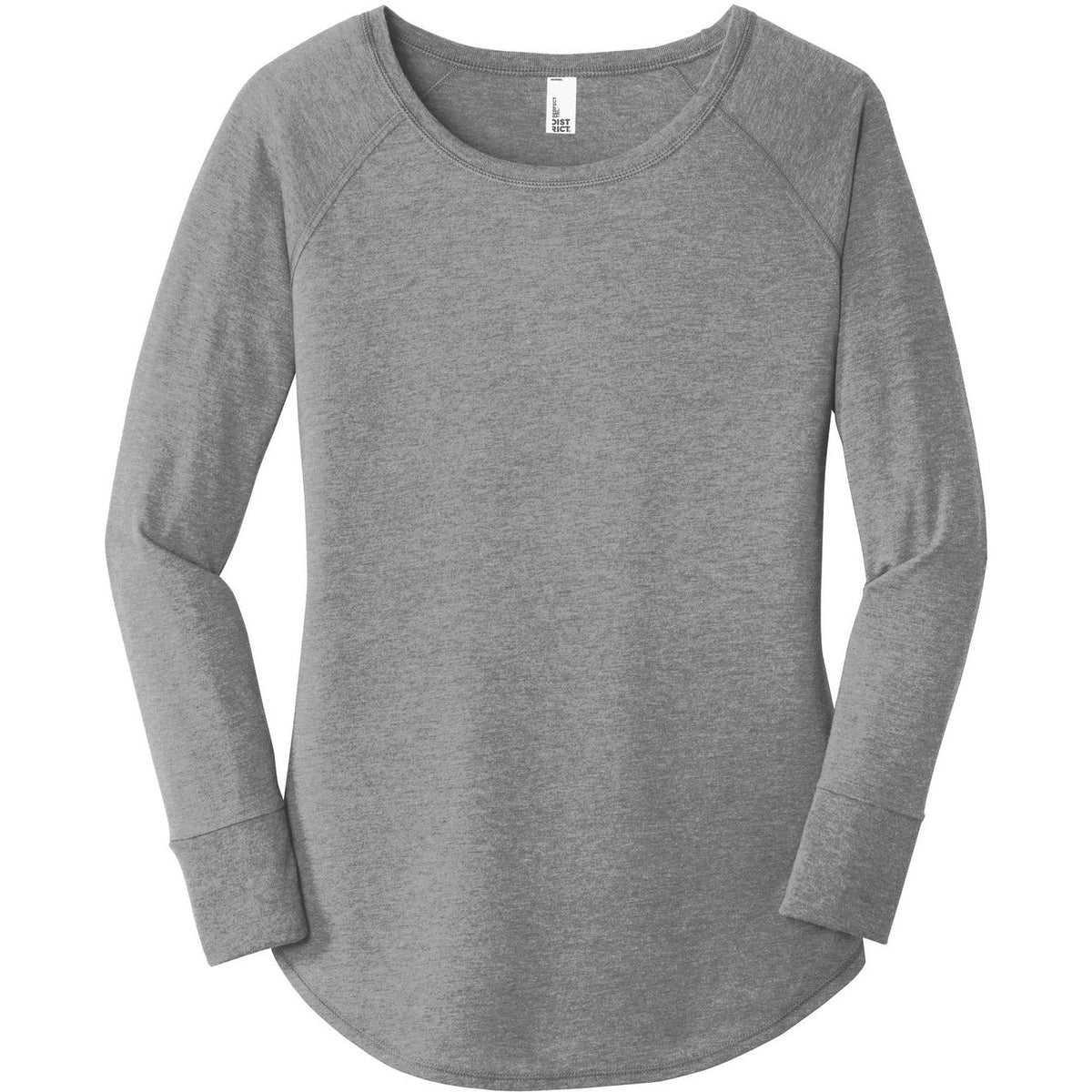 no-logo District Women's Perfect Tri Long Sleeve Tunic Tee-Regular-District-Grey Frost-XS-Thread Logic