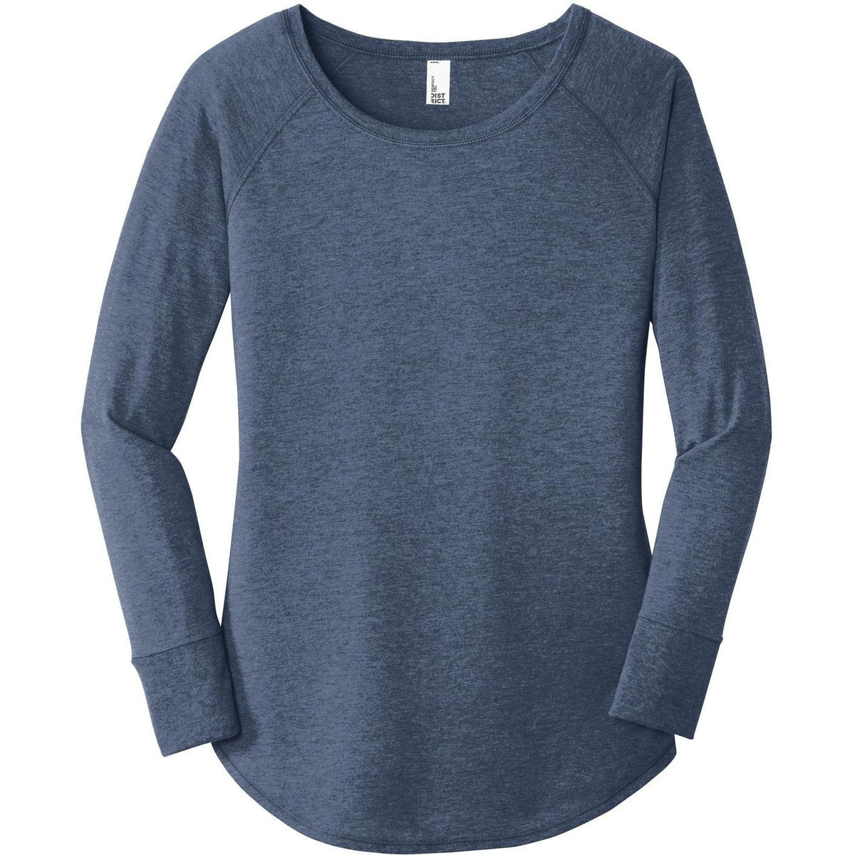 no-logo District Women's Perfect Tri Long Sleeve Tunic Tee-Regular-District-Navy Frost-XS-Thread Logic