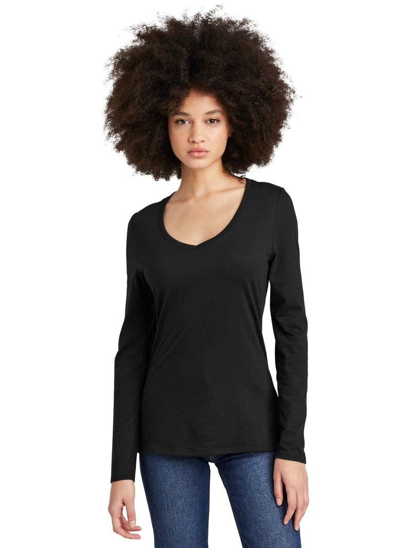 no-logo District Ladies Perfect Tri Long Sleeve V-Neck Tee-Regular-District-Thread Logic