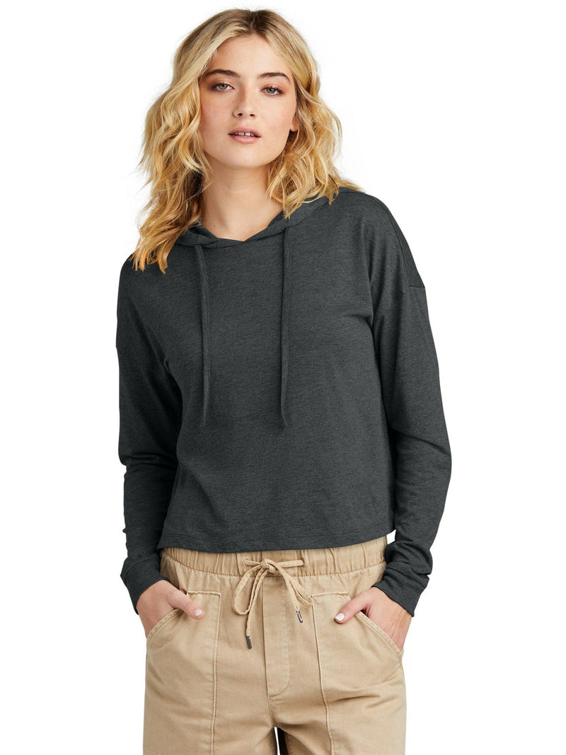 no-logo District Ladies Perfect Tri Midi Long Sleeve Hoodie-New-District-Thread Logic