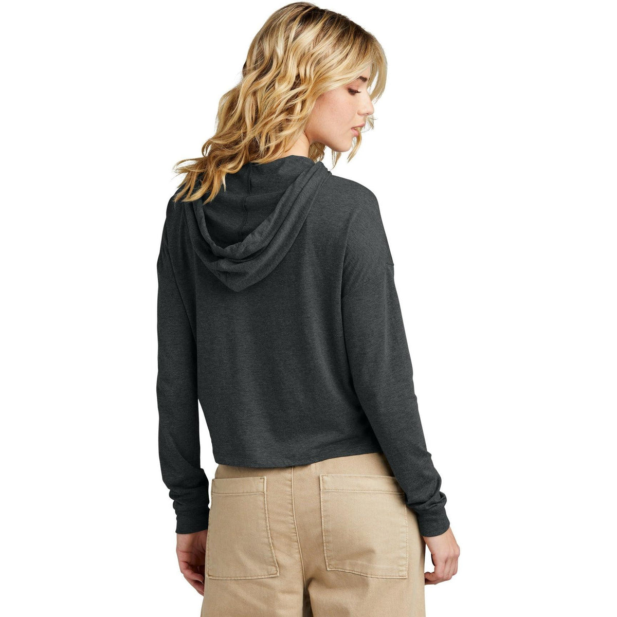 no-logo District Ladies Perfect Tri Midi Long Sleeve Hoodie-New-District-Thread Logic