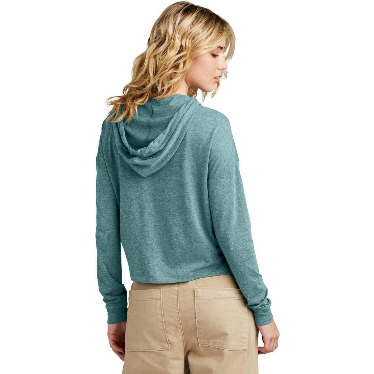 no-logo District Ladies Perfect Tri Midi Long Sleeve Hoodie-New-District-Thread Logic