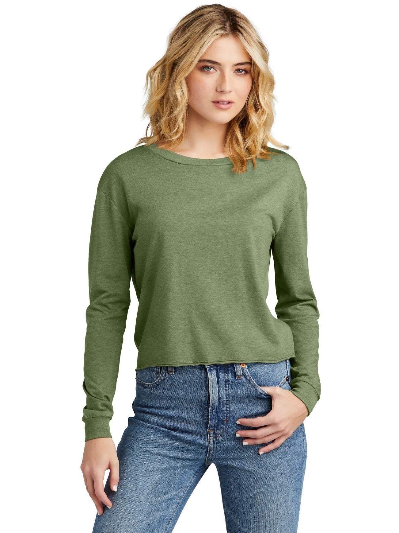 no-logo District Ladies Perfect Tri Midi Long Sleeve Tee-New-District-Thread Logic