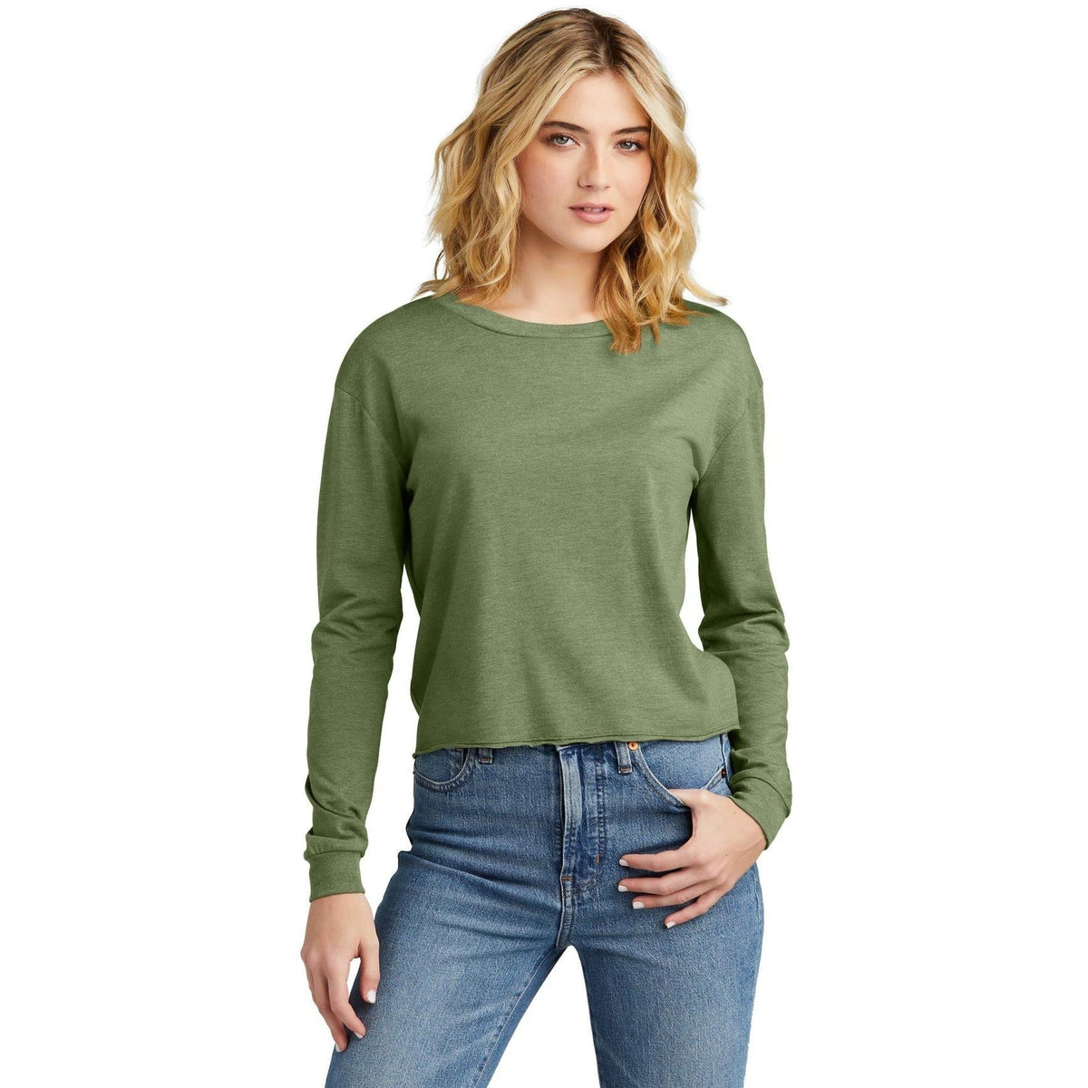 no-logo District Ladies Perfect Tri Midi Long Sleeve Tee-New-District-Thread Logic